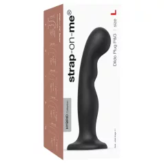 Strap-on-me - ukrivljen dildo z vakuumskim dnom - črna - L