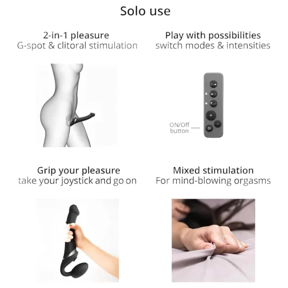 Strap-on-me S - pripenjajoči se, zračnovalovni vibrator - (moder)