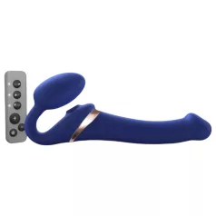   Strap-on-me - strap-on vibrator - zračni valovi - modra - velikost M