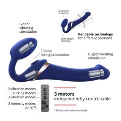   Strap-on-me M - zračni vibrator brez naramnic - srednji (modri)