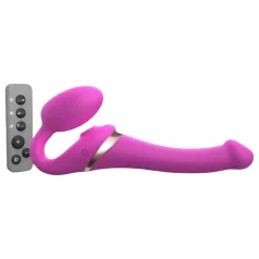   Strap-on-me - strap-on vibratorski stimulator s tlačnimi valovi - roza