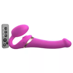 Strap-on-me M - strap-on vibrator z zračnimi valovi - roza