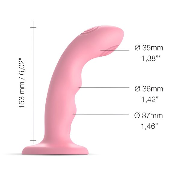 Strap-on-me M - vodoodporen, pulzirajoč G-točka vibrator (roza)