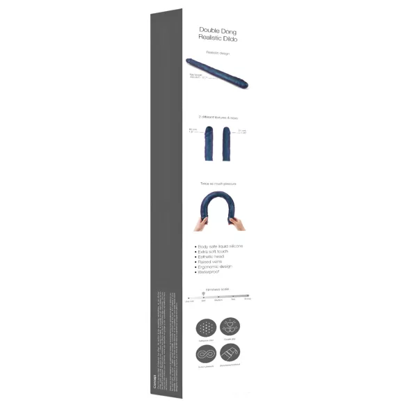 Strap-on-me - dvojni dildo - kovinsko modra