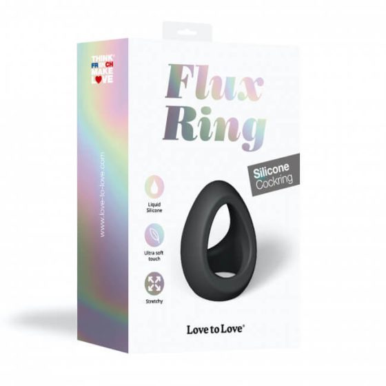 Love to Love Flux - silikonski obroček za penis (črn)
