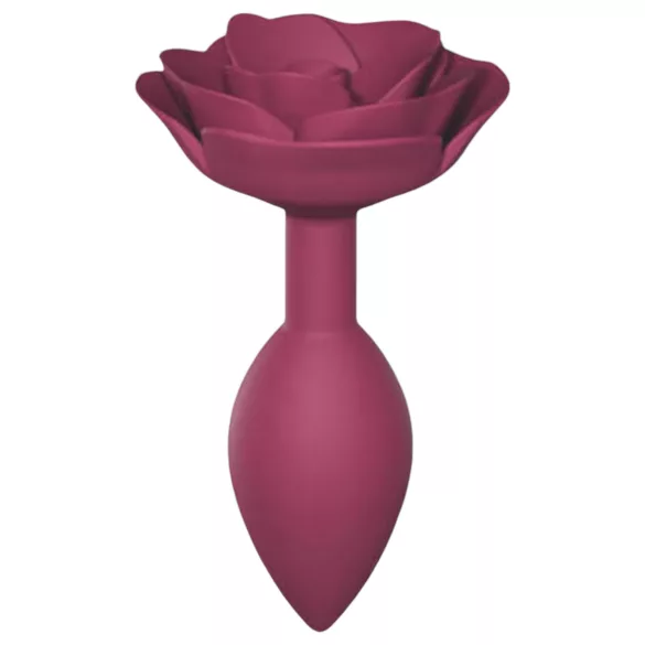 Love to Love Open Roses M - silikonski analni čep (rdeč)