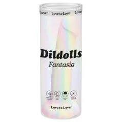 Dildolls Fantasia - silikonski dildo s priseskom (črtasto)