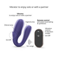   Love to Love Match up - vibrator za pare z radijskim upravljanjem za polnjenje (vijolična)