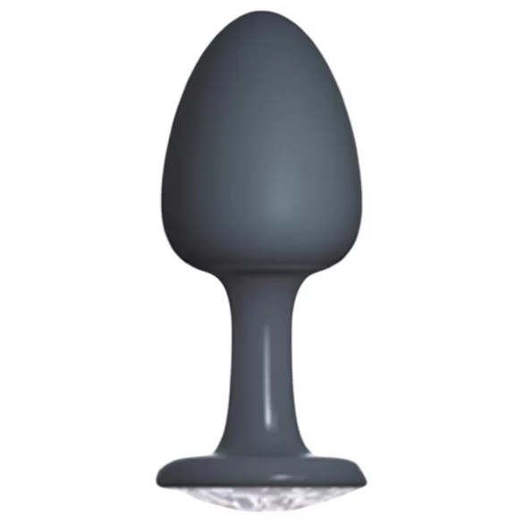 Dorcel Geisha Plug Diamond L - analni čep s belim kamnom (črn)