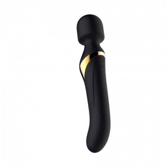 Dorcel Dual Orgasms Gold - polnilni masažni vibrator 2v1 (črn)