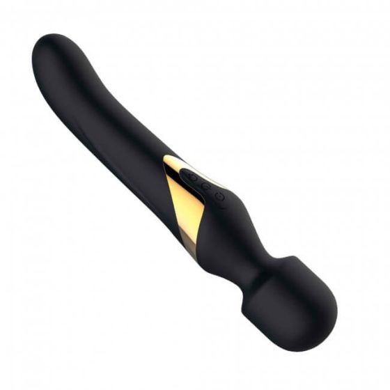 Dorcel Dual Orgasms Gold - polnilni masažni vibrator 2v1 (črn)
