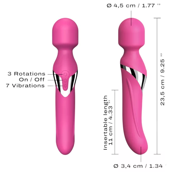 Dorcel Dual Orgasms - akumulatorski, 2v1 masažni vibrator (roza)