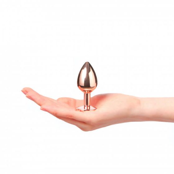 Dorcel Diamond Plug S - aluminijasti analni dildo - majhen (rožnato zlato)