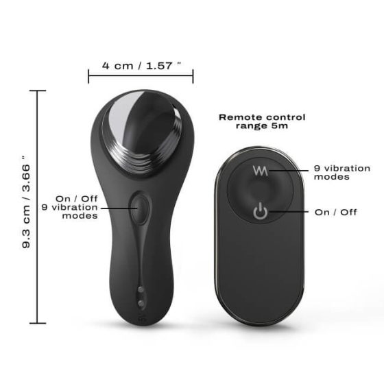 Dorcel Discreet Vibe + - radijski vibrator za klitoris z možnostjo polnjenja (črn)