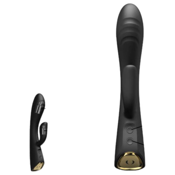 Dorcel Flexi Rabbit - vibrator z gretjem in možnostjo polnjenja ter žgečkljivim vzvodom (črn)