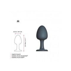 Dorcel Geisha Plug M - analni dildo s kroglicami (črn)