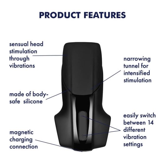 Satisfyer Men Vibration - vibrator z izjemno močnim želodom za polnjenje (črn)