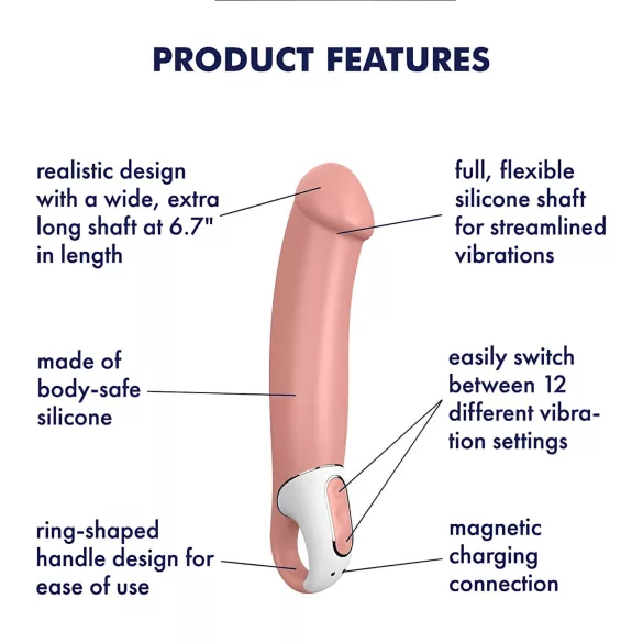 Satisfyer Master - vibratorski masažer - vodoodporen - polnilni - naravna barva