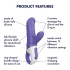 Satisfyer Magic Bunny - vibrator za klitoris z ročajem - vodoodporen - modra
