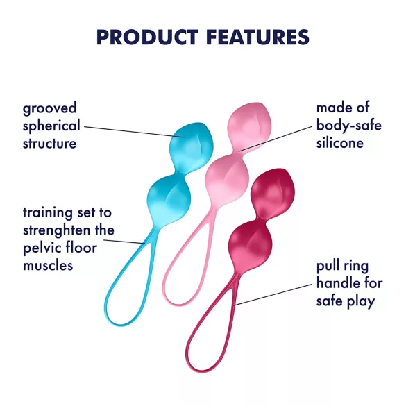 Satisfyer V Balls - gejša kroglice set - 3-delni komplet