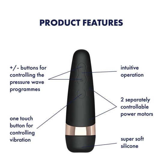 Satisfyer Pro 3+ - vodoodporen klitorisni vibrator na baterije (črn)