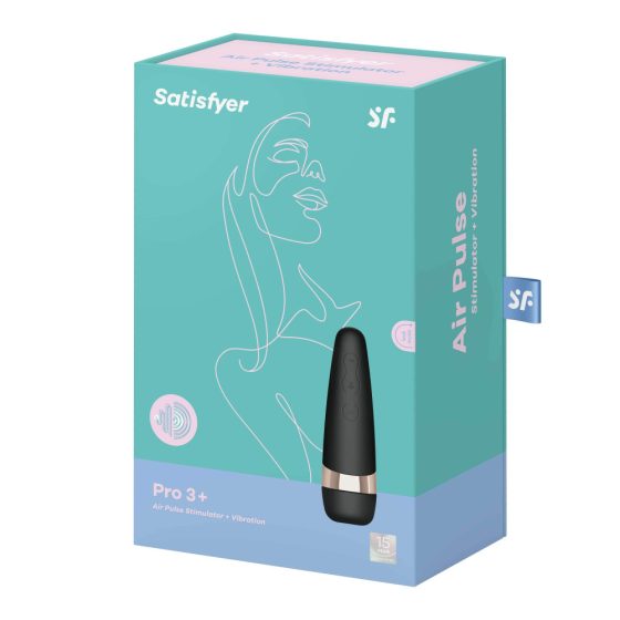 Satisfyer Pro 3+ - vodoodporen klitorisni vibrator na baterije (črn)