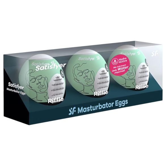 Satisfyer Egg Riffle - komplet masturbatorjev za penis - 3 kosi