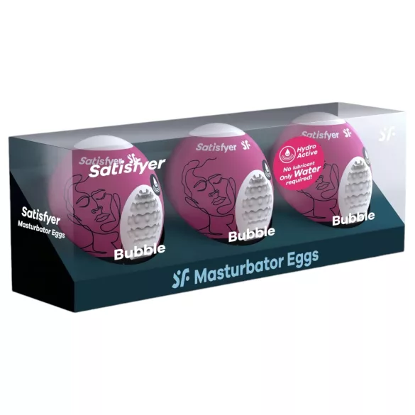 Satisfyer Egg Bubble - masturbator jajčka - komplet 3 kos