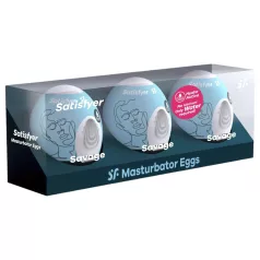 Satisfyer Egg Savage - set masturbatorjev jajček - 3 kosi