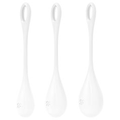 Satisfyer - japonske kroglice set - bela - 3 deli