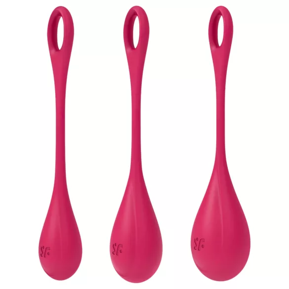 Satisfyer - japonske kroglice set - 3-delni - rdeča