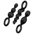 Satisfyer - analni čep set - 3-delný - črna