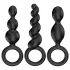 Satisfyer - analni čep set - 3-delný - črna