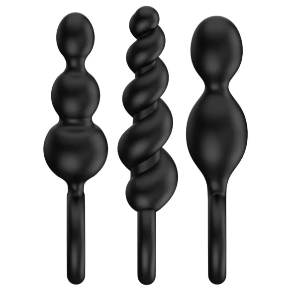 Satisfyer - analni čep set - 3-delný - črna