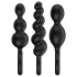 Satisfyer - analni čep set - 3-delný - črna