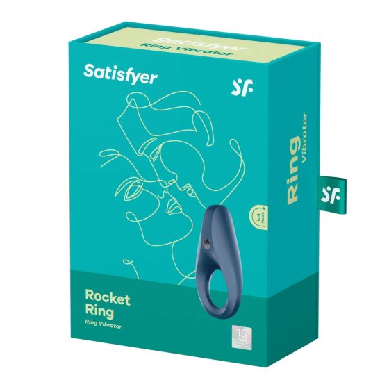 Satisfyer Rocket Ring - vodoodporen vibracijski obroček za penis, ki ga je mogoče polniti (sivo-modri)