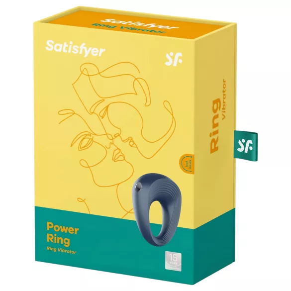 Satisfyer Power Ring - vibrirajoči obroček za penis - vodoodporen - siv