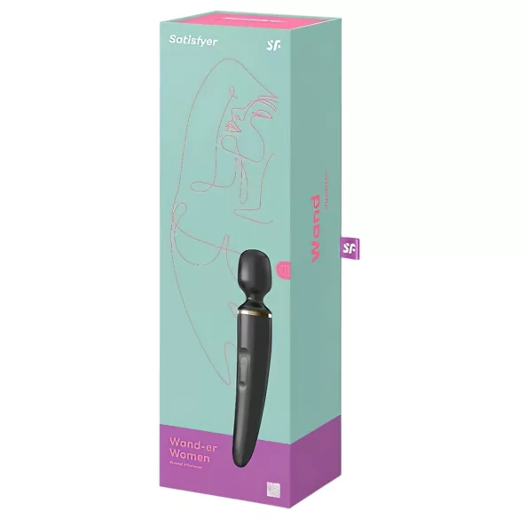 Satisfyer Wand-er Woman - masažni vibrator - vodoodporen - črna