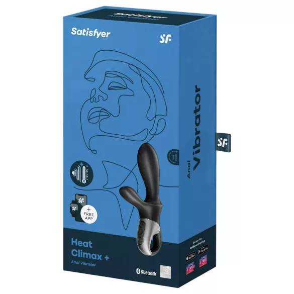 Satisfyer Heat Climax+ - aplikacijsko upravljani grelni analni vibrator (črn)