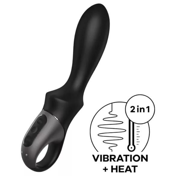 Satisfyer Heat Climax - analni vibrator z ogrevanjem, ki ga upravlja aplikacija (črn)