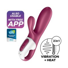   Satisfyer Hot Bunny - Pametni vibrator za segrevanje rok (rdeč)