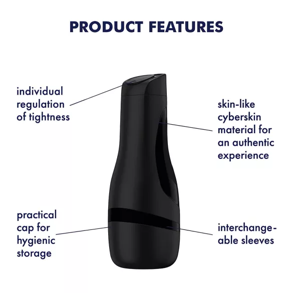 Satisfyer Men Classic - moški masturbator z vakuumom - črn