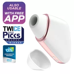   Satisfyer Love Triangle - aplikacijsko voden vibrator za klitoris z zračnimi valovi (bel)