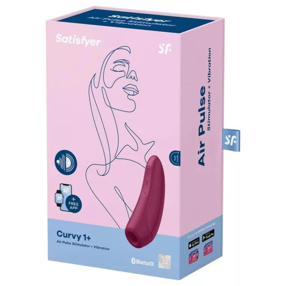 Satisfyer Curvy 1+ - stimulator klitorisa z zračnimi valovi - rdeč