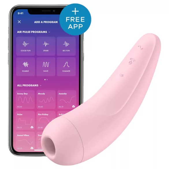 Satisfyer Curvy 2+ - stimulator klitorisa na zračne valove - roza