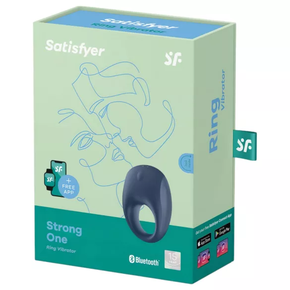 Satisfyer Strong One - erekcijski obroč z vibracijami - modra