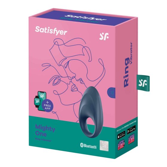 Satisfyer Mighty One - pametni vibracijski obroček za penis z možnostjo polnjenja (modri)