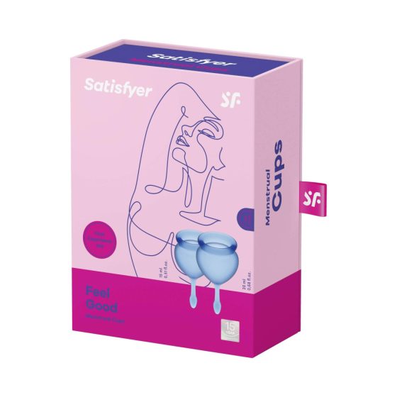 Satisfyer Feel good - komplet menstrualnih skodelic (modra) - 2 kosa