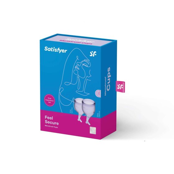 Satisfyer Feel Secure - komplet menstrualnih skodelic z repom (vijolična) - 2 kosa