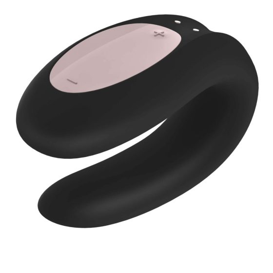 Satisfyer Double Joy - pametni, vodoodporni vibrator na baterije (črn)
